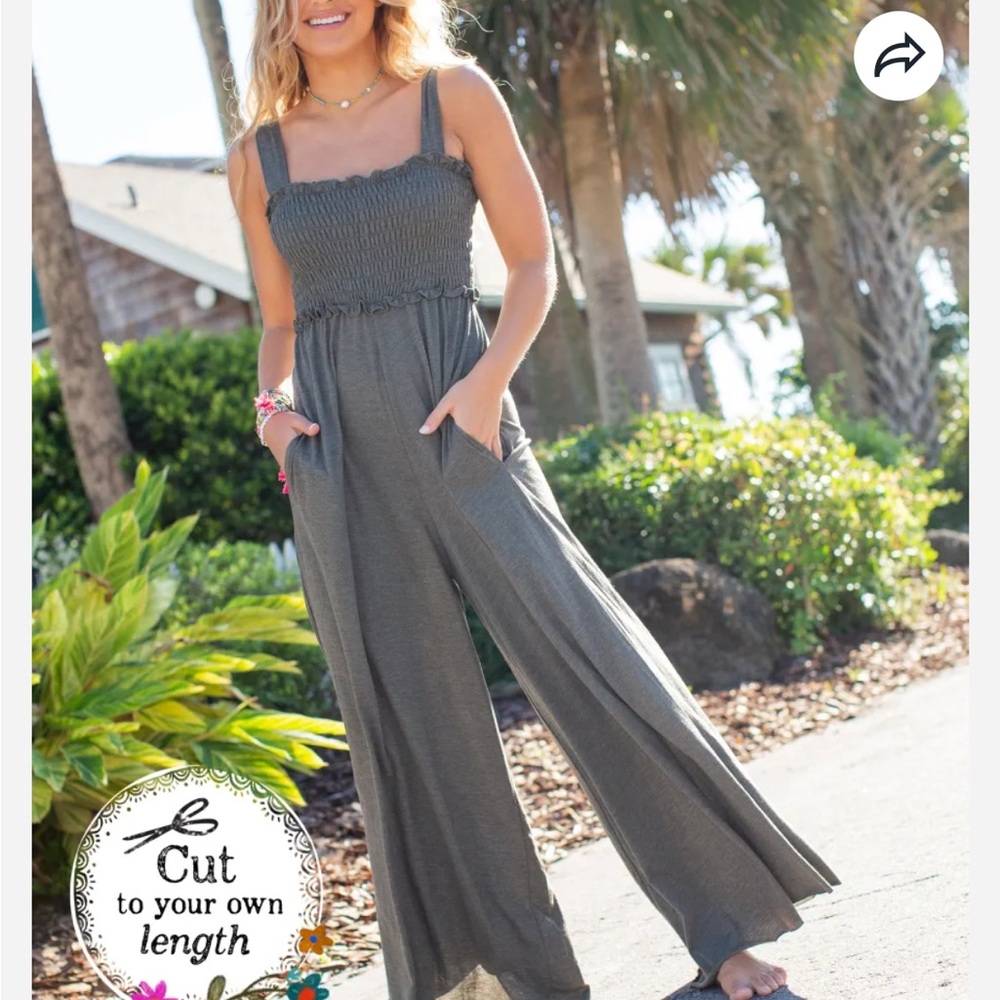 Natural Life Charcoal Romper Smocked